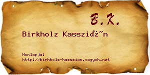 Birkholz Kasszián névjegykártya